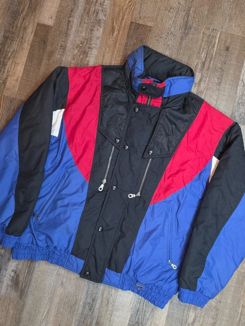 Vintage Retro Colorblock Winter Ski Jacket 90s Snow Coat
